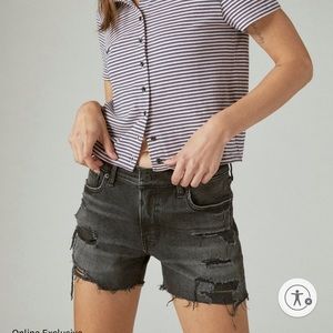 Lucky Brand Mid Rise Ava black shorts